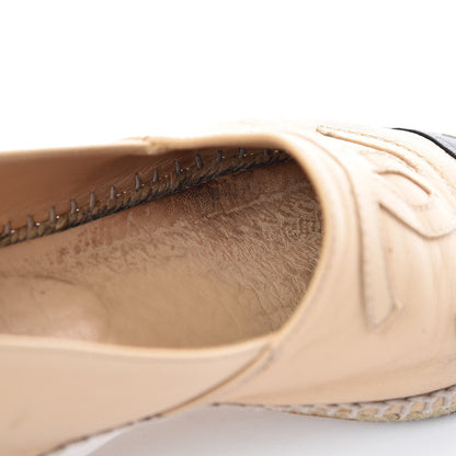 Chanel Lambskin CC Espadrilles 38 Beige Black 12 of 17