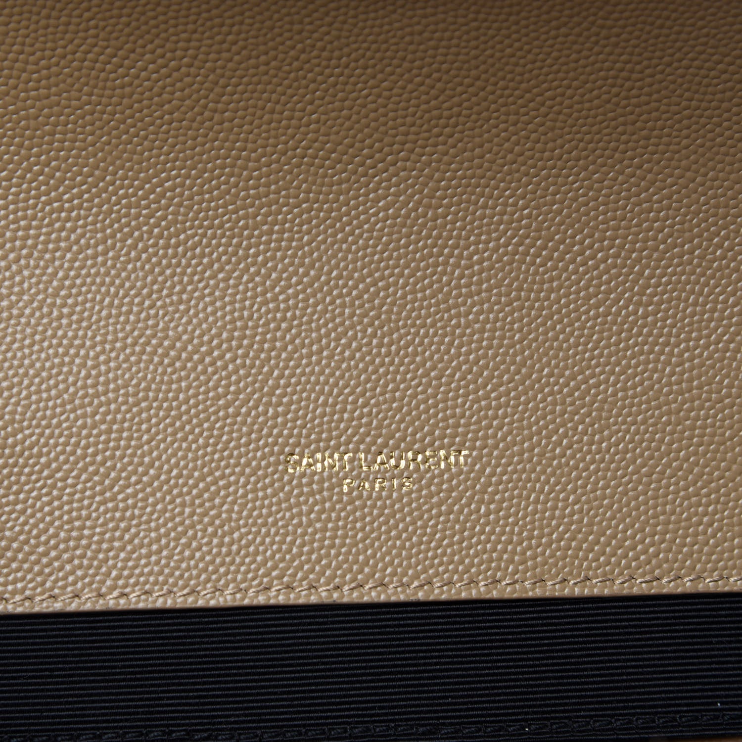 Saint Laurent Grain De Poudre Mixed Matelasse Large Triquilt Monogram Satchel Dark Beige 10 of 12