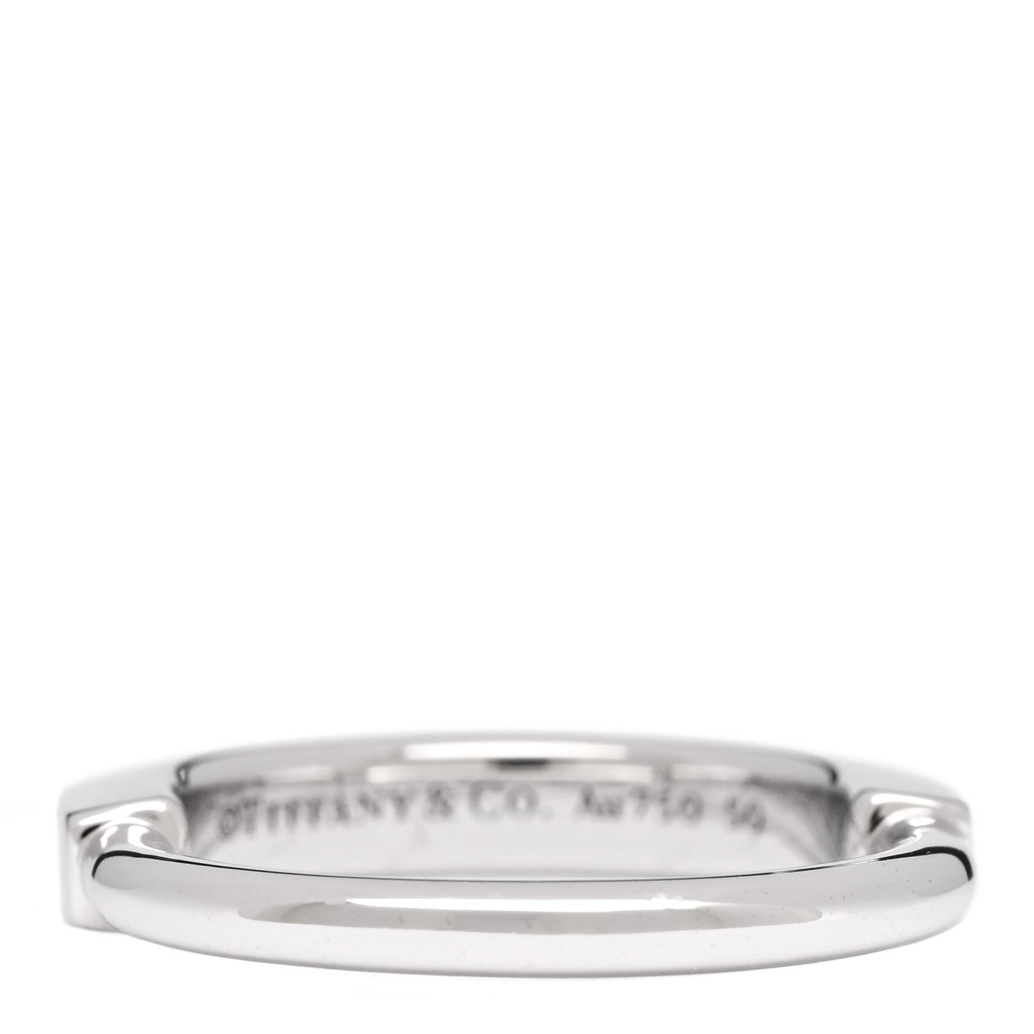 Tiffany 18K White Gold Lock Ring 50 5.5 1 of 5
