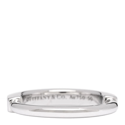 Tiffany 18K White Gold Lock Ring 50 5.5 1 of 5