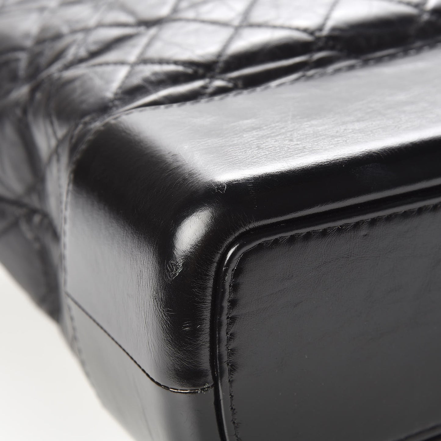 Aged Calfskin Quilted Maxi Gabrielle Hobo Black