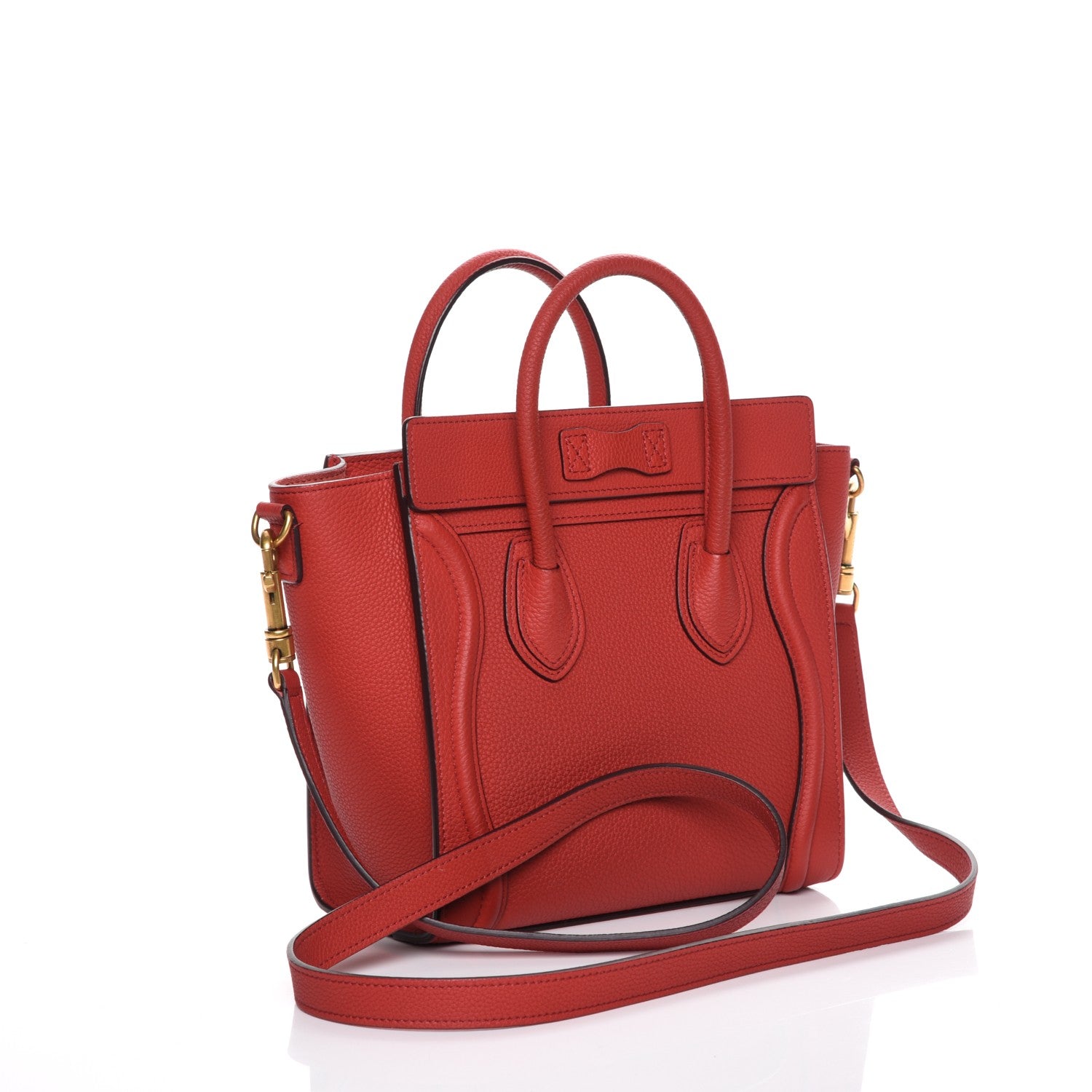 Celine Baby Grained Calfskin Nano Luggage Red 4 of 8