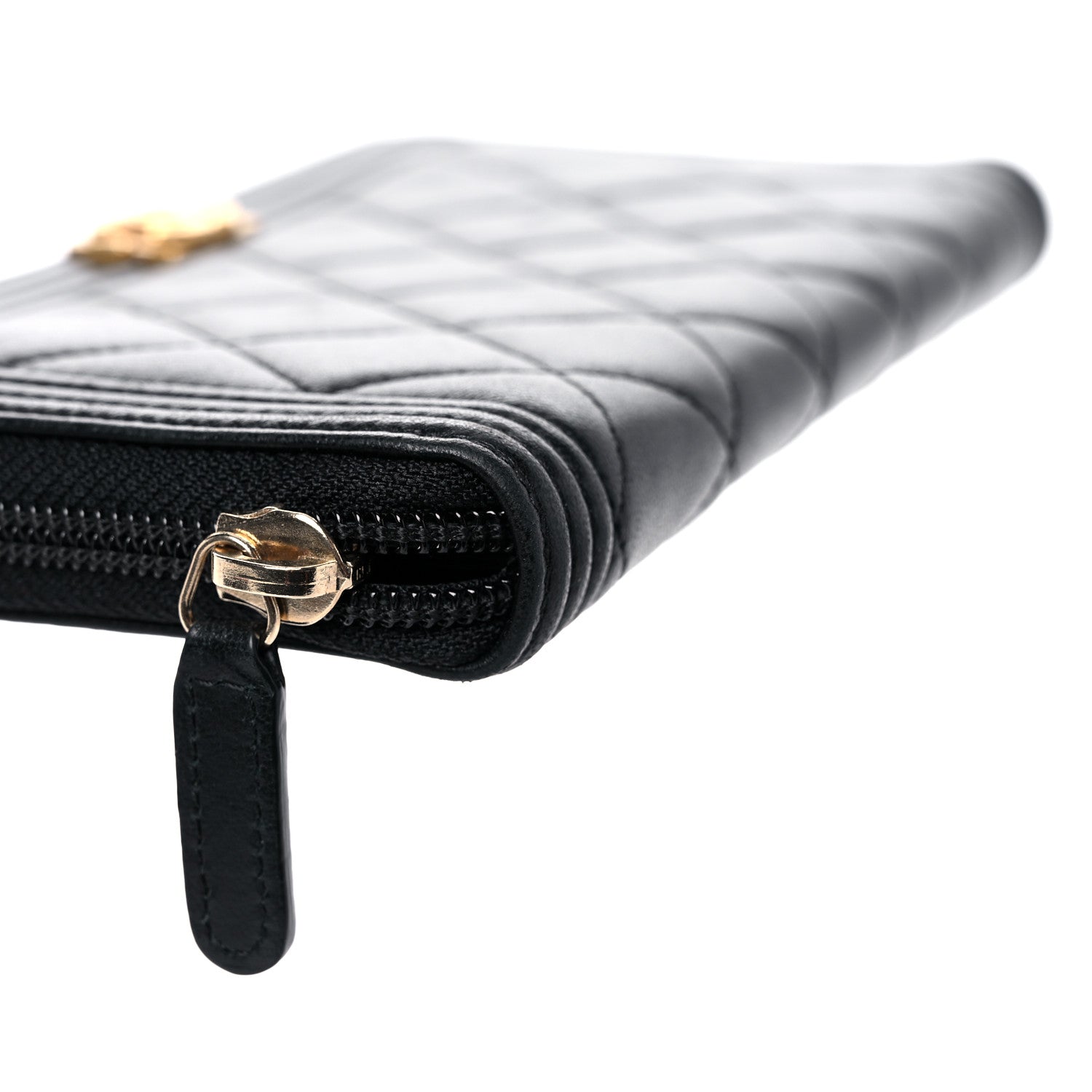 Chanel Lambskin Quilted Boy Zip Around Wallet Black 9 of 16