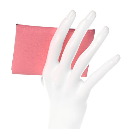 Hermes Chevre Mysore Verso Calvi Card Case Rose Ete Cuivre 2 of 8