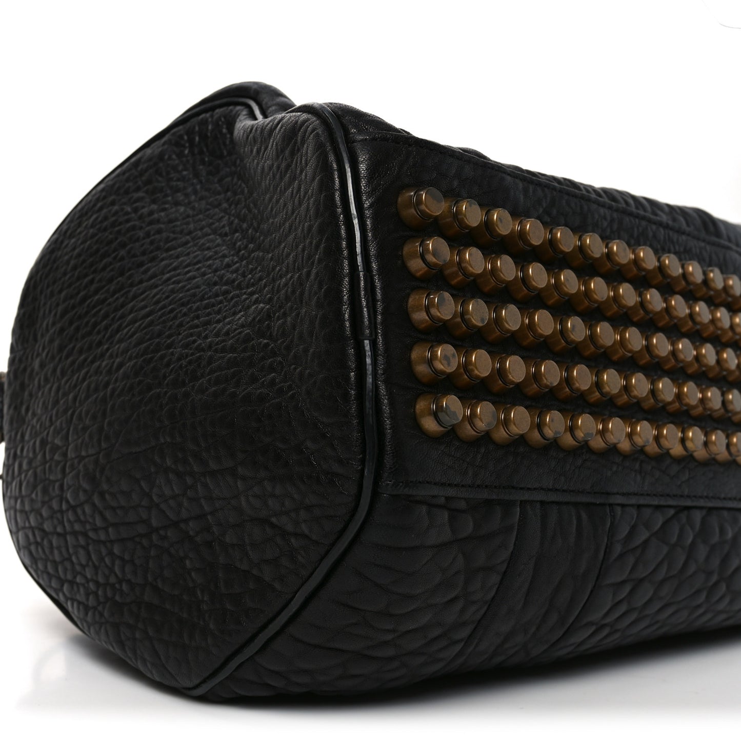 Pebbled Lambskin Rockie Black Antique Brass Hardware