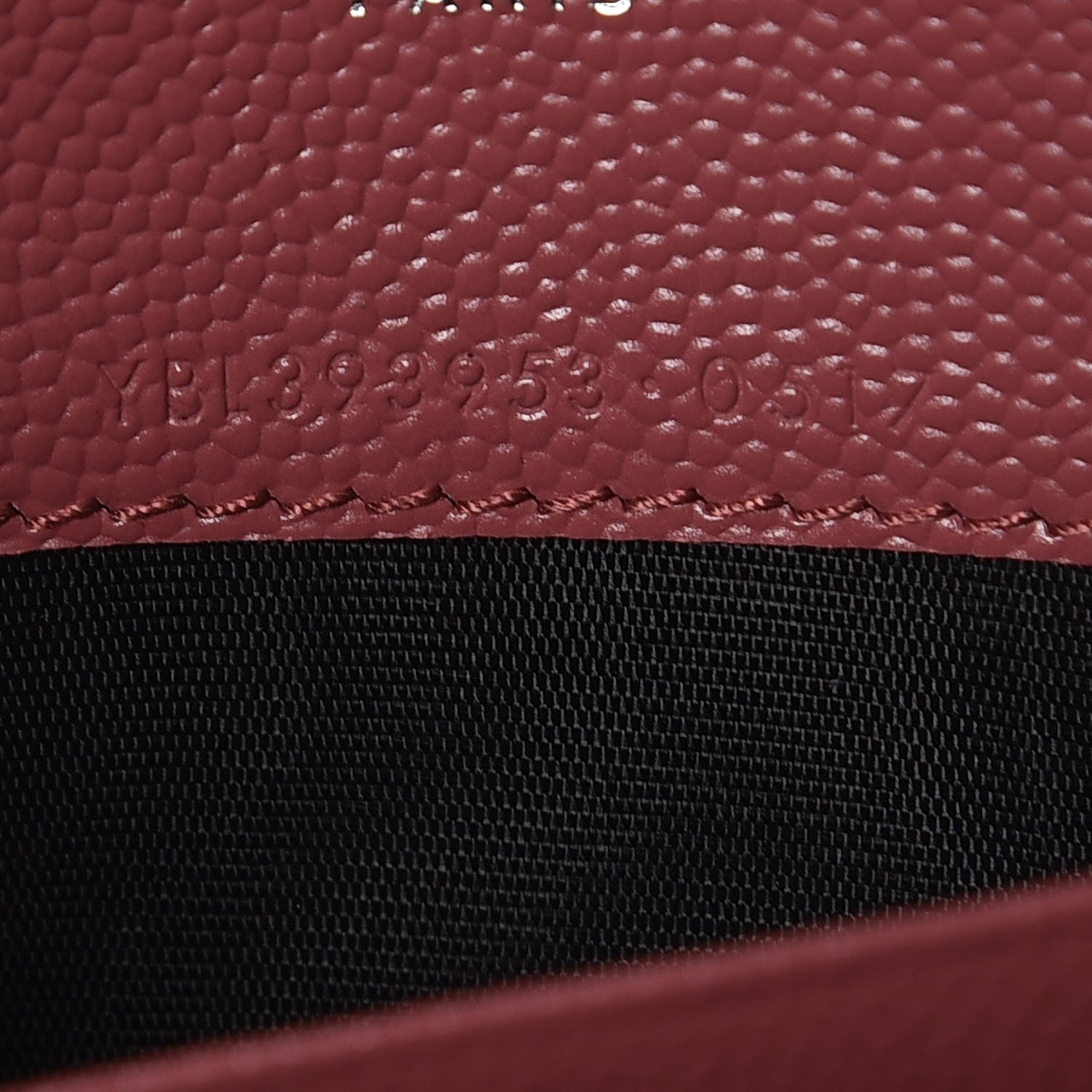 Saint Laurent Grain De Poudre Matelasse Chevron Monogram Envelope Chain Wallet Blush Fonce 7 of 7
