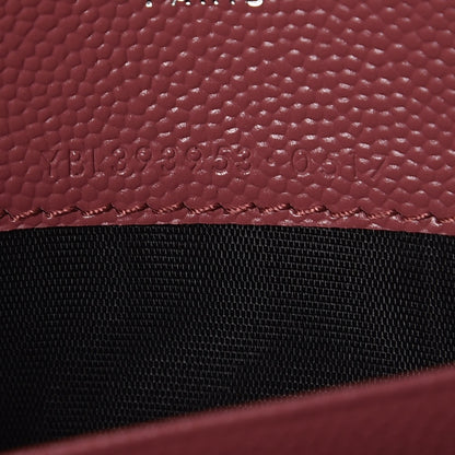 Saint Laurent Grain De Poudre Matelasse Chevron Monogram Envelope Chain Wallet Blush Fonce 7 of 7