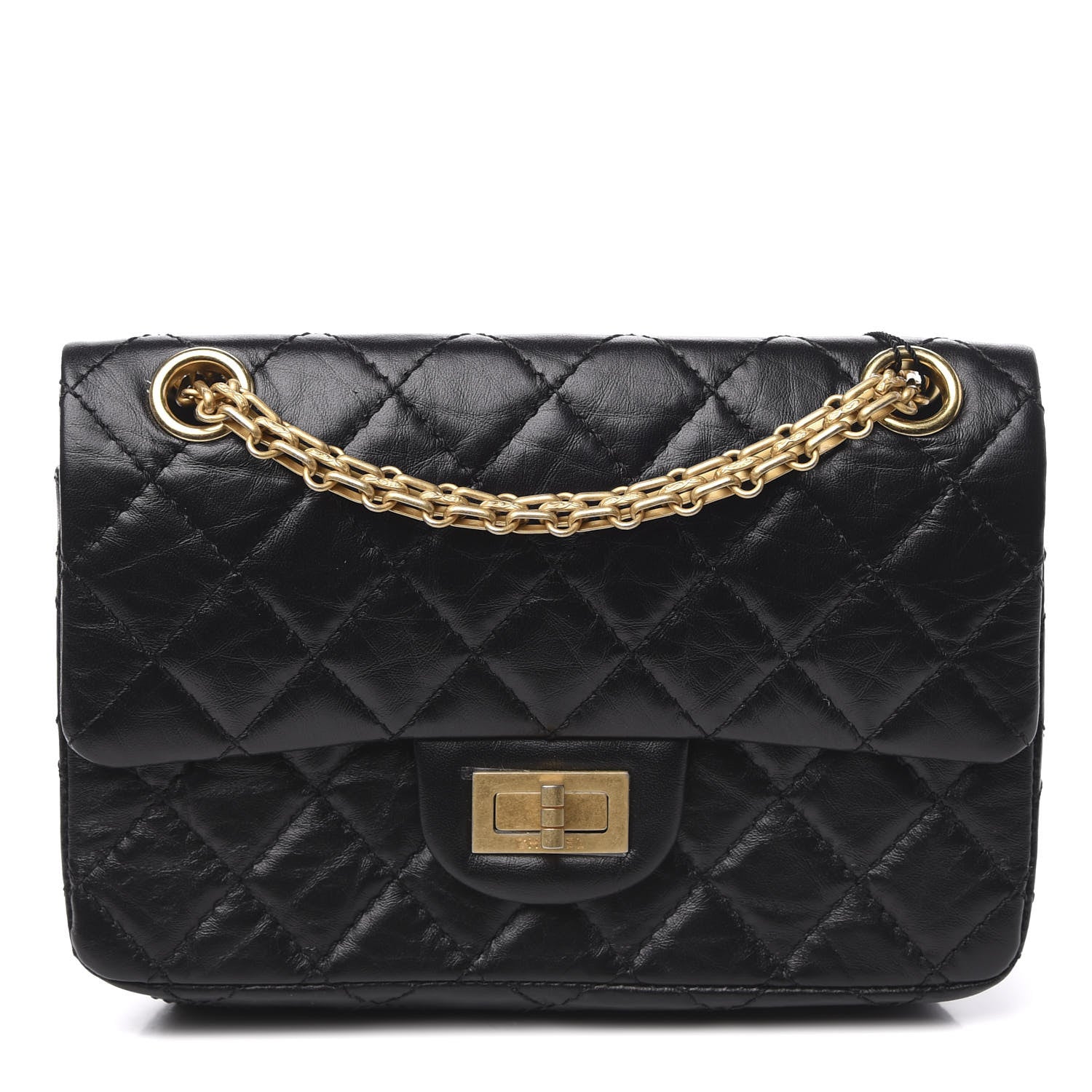 Chanel Aged Calfskin Quilted 2.55 Reissue Mini Flap Black 1 of 11