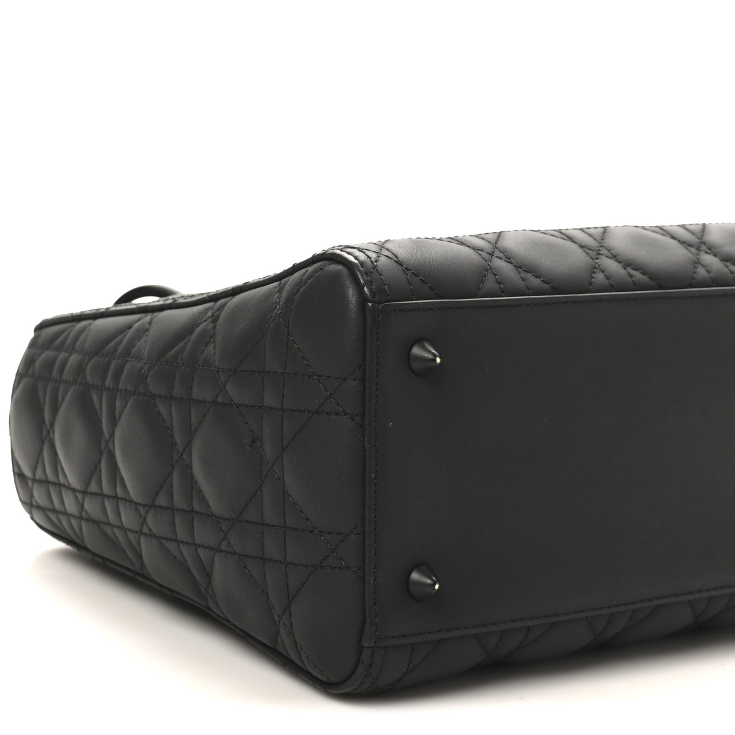 Ultra Matte Calfskin Cannage Medium Lady Dior Black