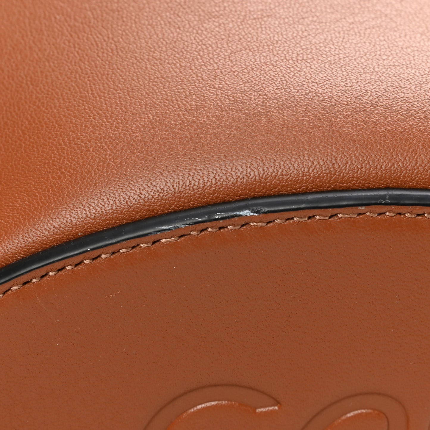 Calfskin Perforated Small Shell Tote Tan