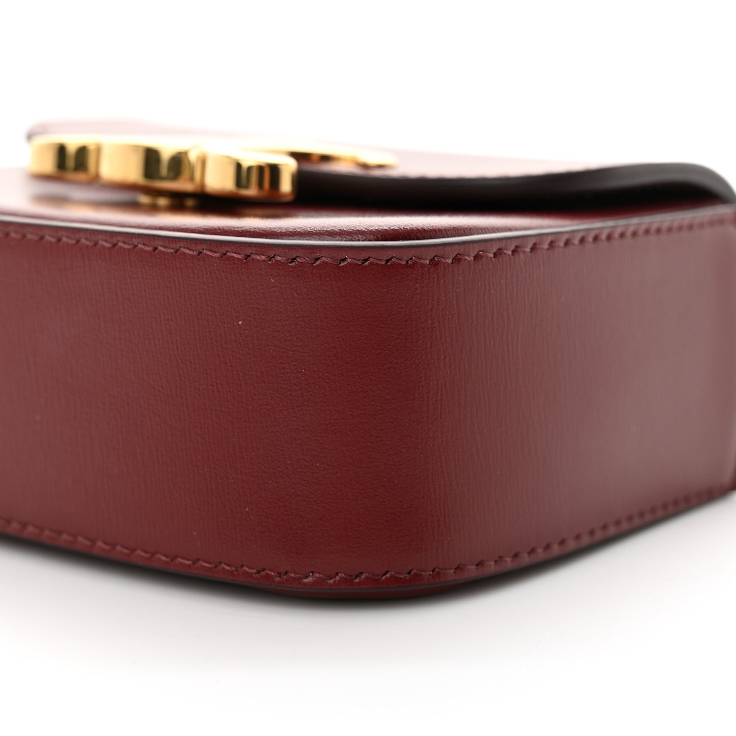 Shiny Calfskin Mini Chain Claude Burgundy