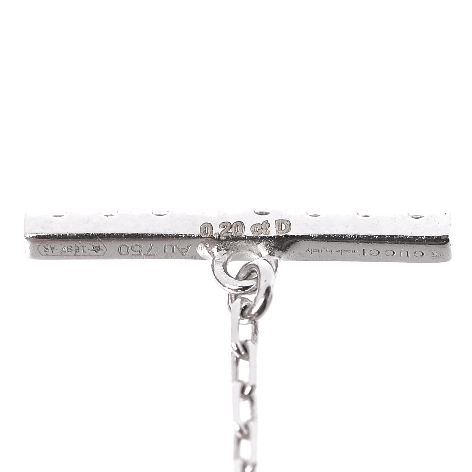 Gucci 18K White Gold Diamond GG Running Bracelet 17 5 of 7