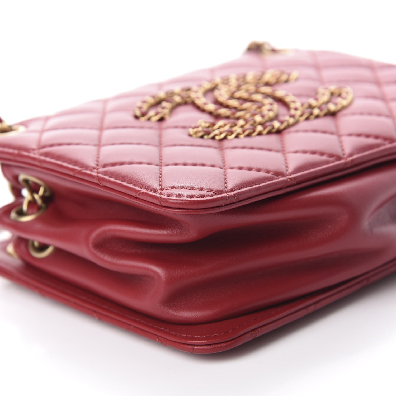 Chanel Calfskin Quilted CC Small Once Upon A Time Tote Red 6 of 11