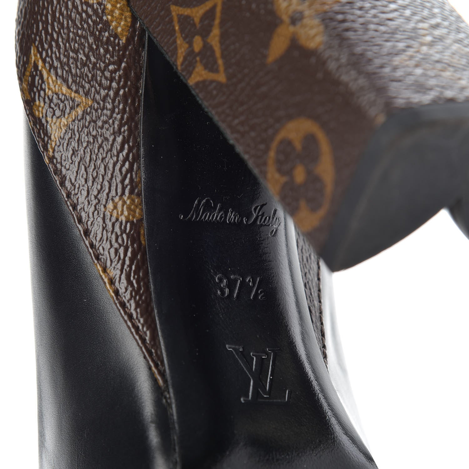 Louis Vuitton Calfskin Monogram Matchmake Pumps 37.5 Black 9 of 10