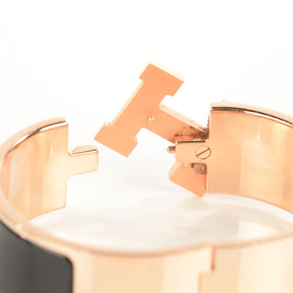 Hermes Enamel Wide Clic Clac H Bracelet Black 4 of 5