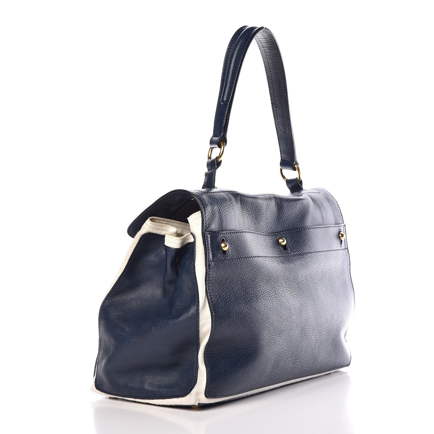 Calfskin Canvas Medium Muse Two Blue