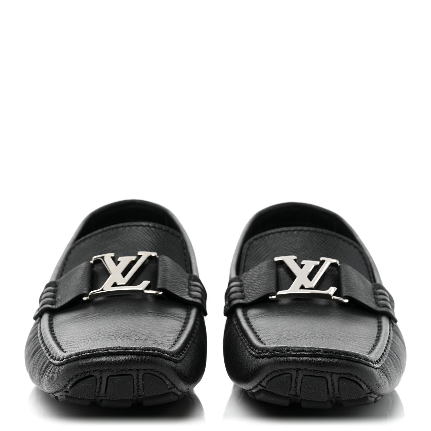 Louis Vuitton Taiga Mens Monte Carlo Car Shoe Moccasin Loafers 9 Black 2 of 10