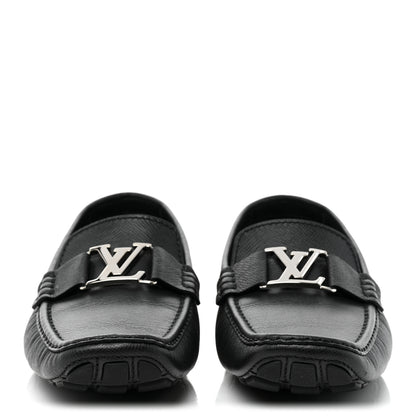 Louis Vuitton Taiga Mens Monte Carlo Car Shoe Moccasin Loafers 9 Black 2 of 10