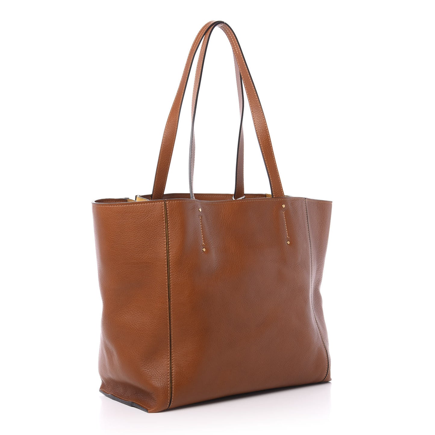 Smooth Calfskin Medium Milo Shopping Tote Caramel