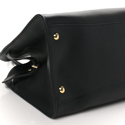 Prada Soft Grain Calfskin Large Tote Bag Black 8 of 9