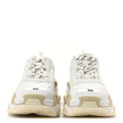 Balenciaga Fabric Mesh Womens Triple S Sneakers 36 White 3 of 10