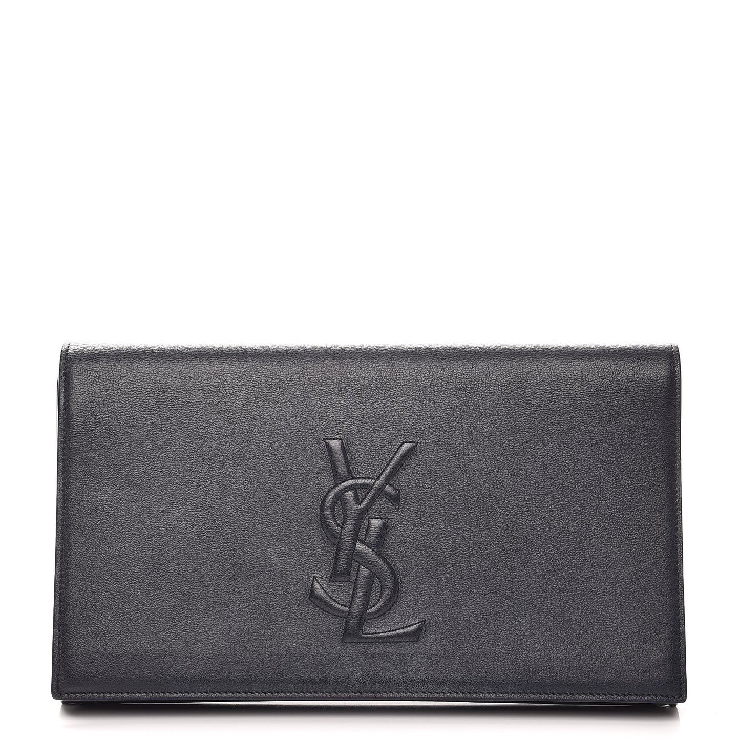 Calfskin Monogram Large Belle De Jour Clutch Navy