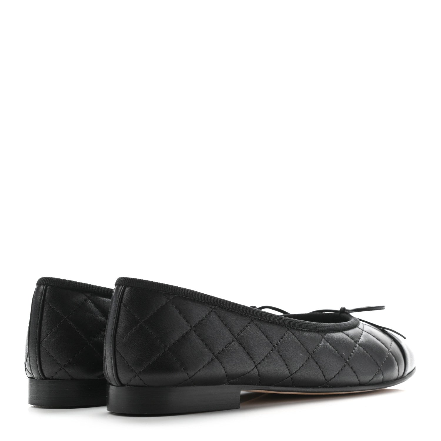 Chanel Quilted CC Cap Toe Ballerina Flats 37.5 Black 4 of 9