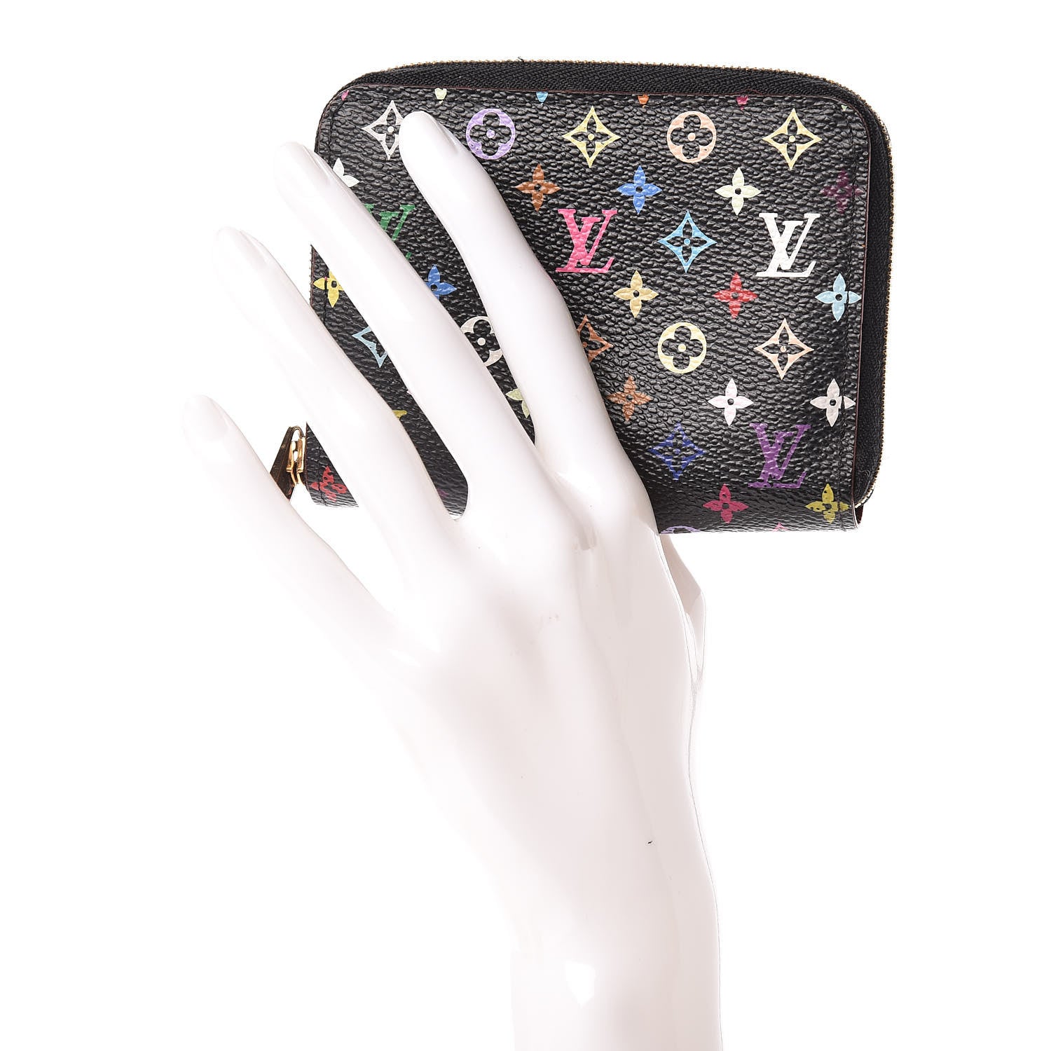 Louis Vuitton Monogram Multicolor Zippy Coin Purse Black Grenade 2 of 7