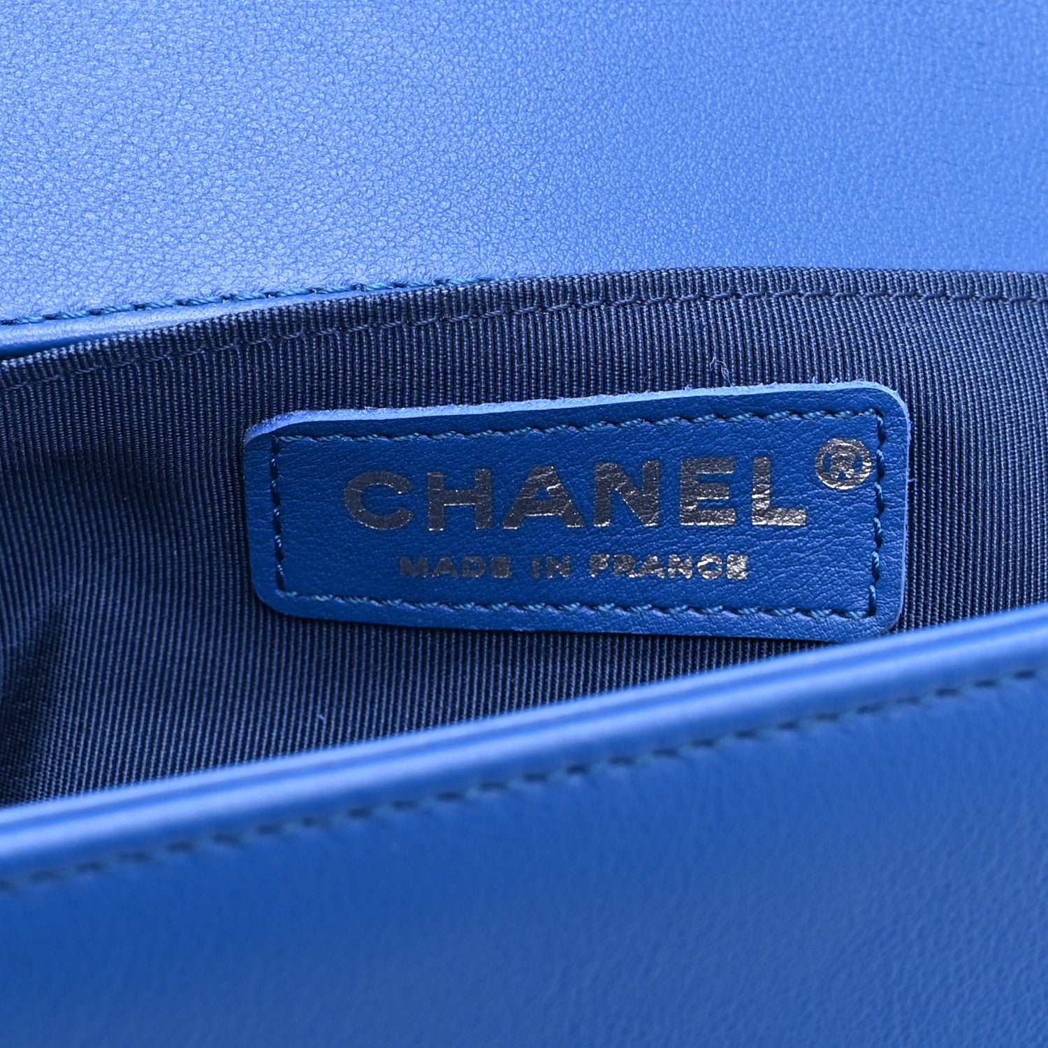 Chanel Lambskin Chevron Quilted Medium Boy Flap Blue 6 of 10