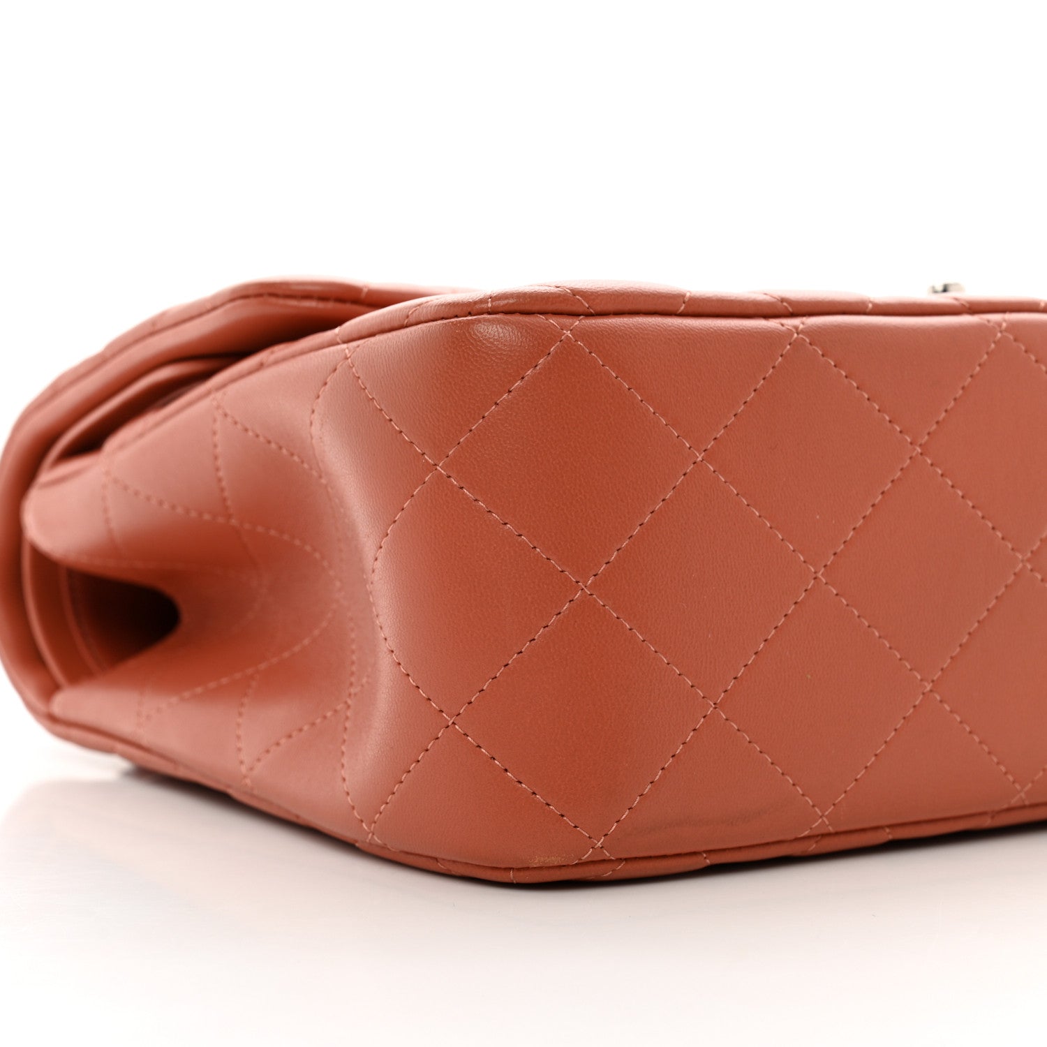 Chanel Lambskin Quilted Jumbo Double Flap Orange 9 of 12