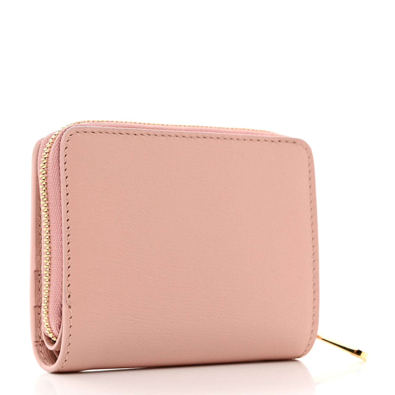 Gucci Textured Calfskin Script Logo Mini Wallet Perfect Pink 3 of 9