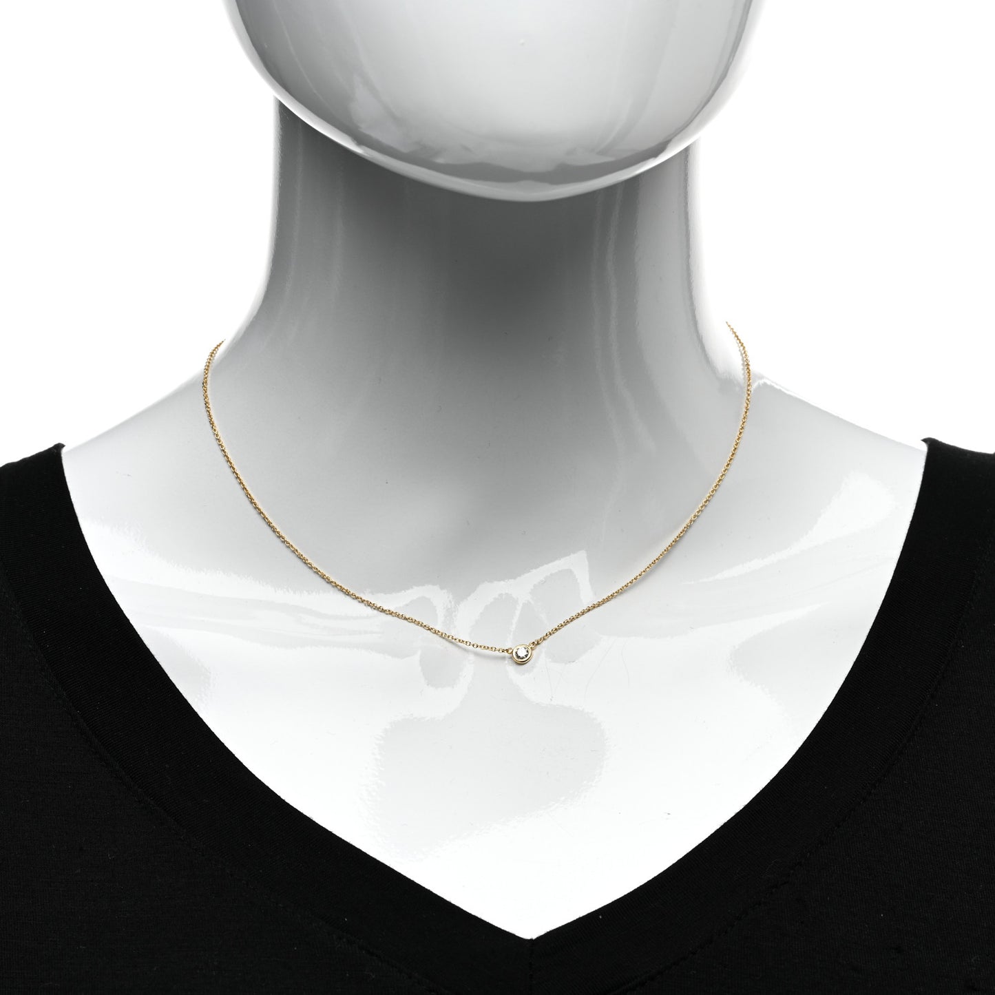 18K Yellow Gold Diamond .12ct Elsa Peretti Diamonds by the Yard Pendant Necklace