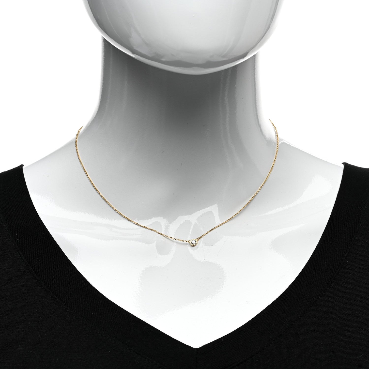 Tiffany 18K Yellow Gold Diamond .12ct Elsa Peretti Diamonds by the Yard Pendant Necklace 2 of 5