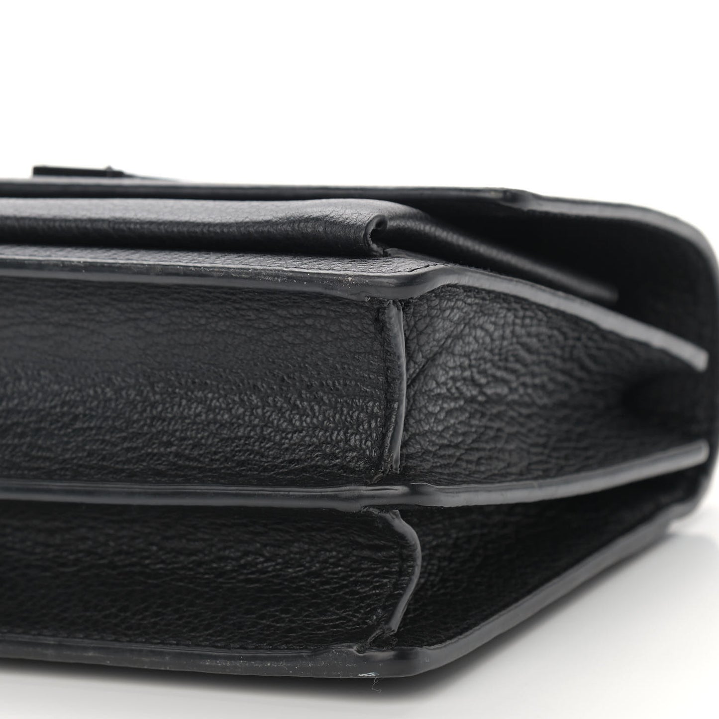 Grained Calfskin Medium Monogram Sunset Satchel Black