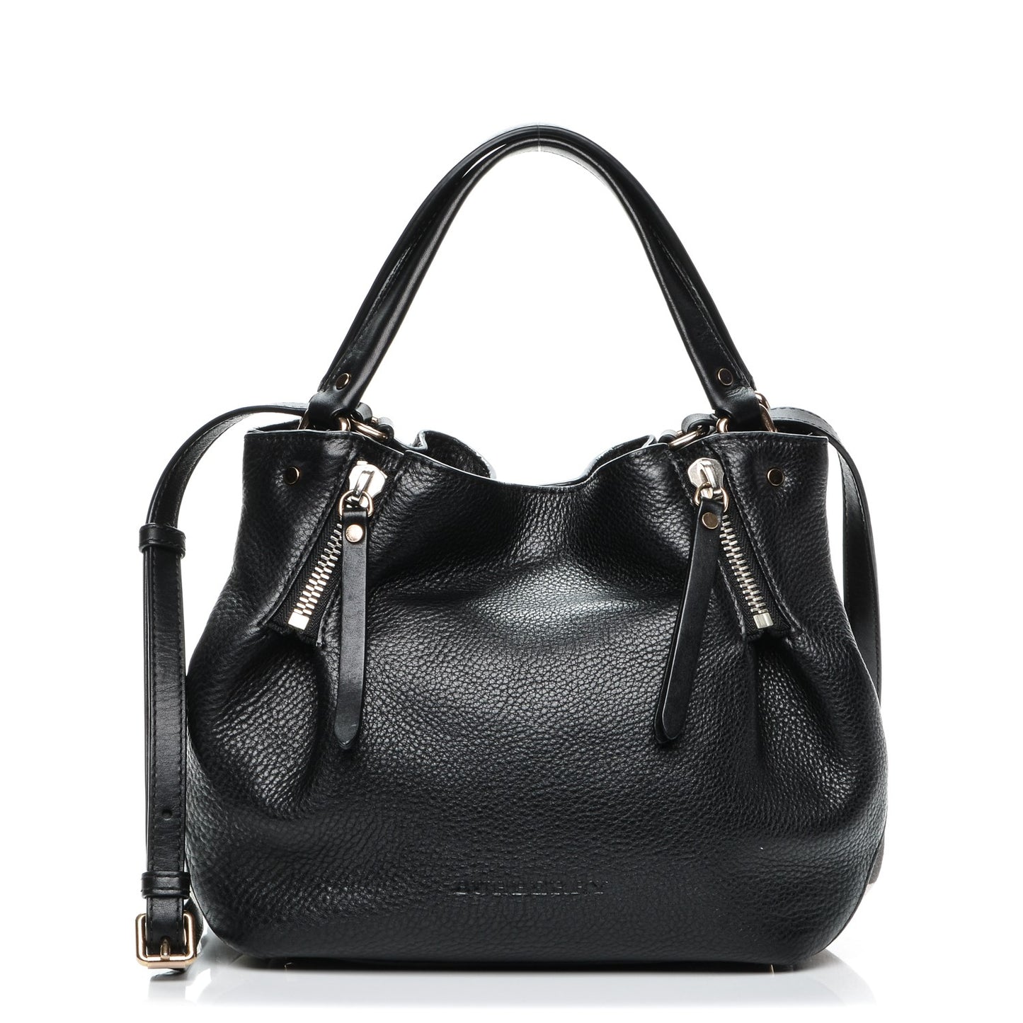 Grainy Calfskin House Check Small Maidstone Black