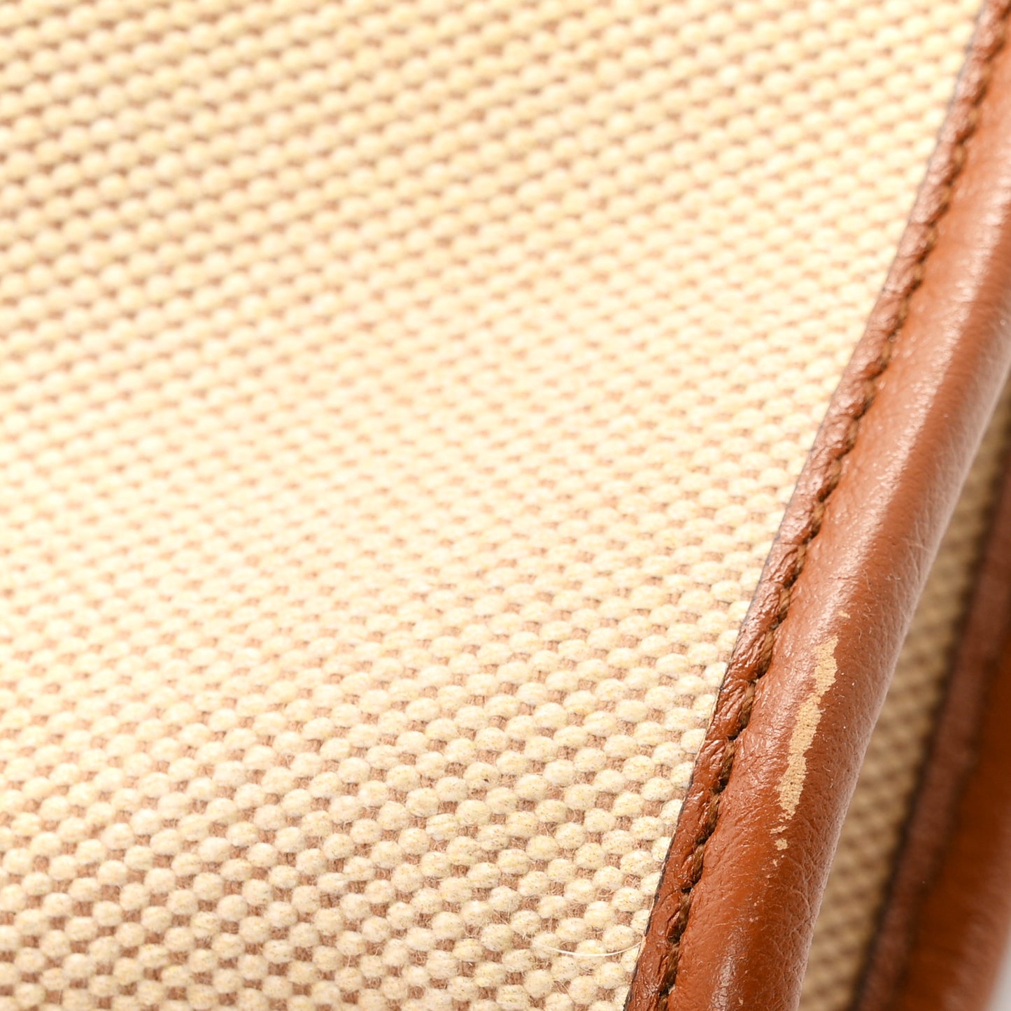 Vintage Canvas Calfskin Web Large Rajah Chain Tote Sand Light Cuir
