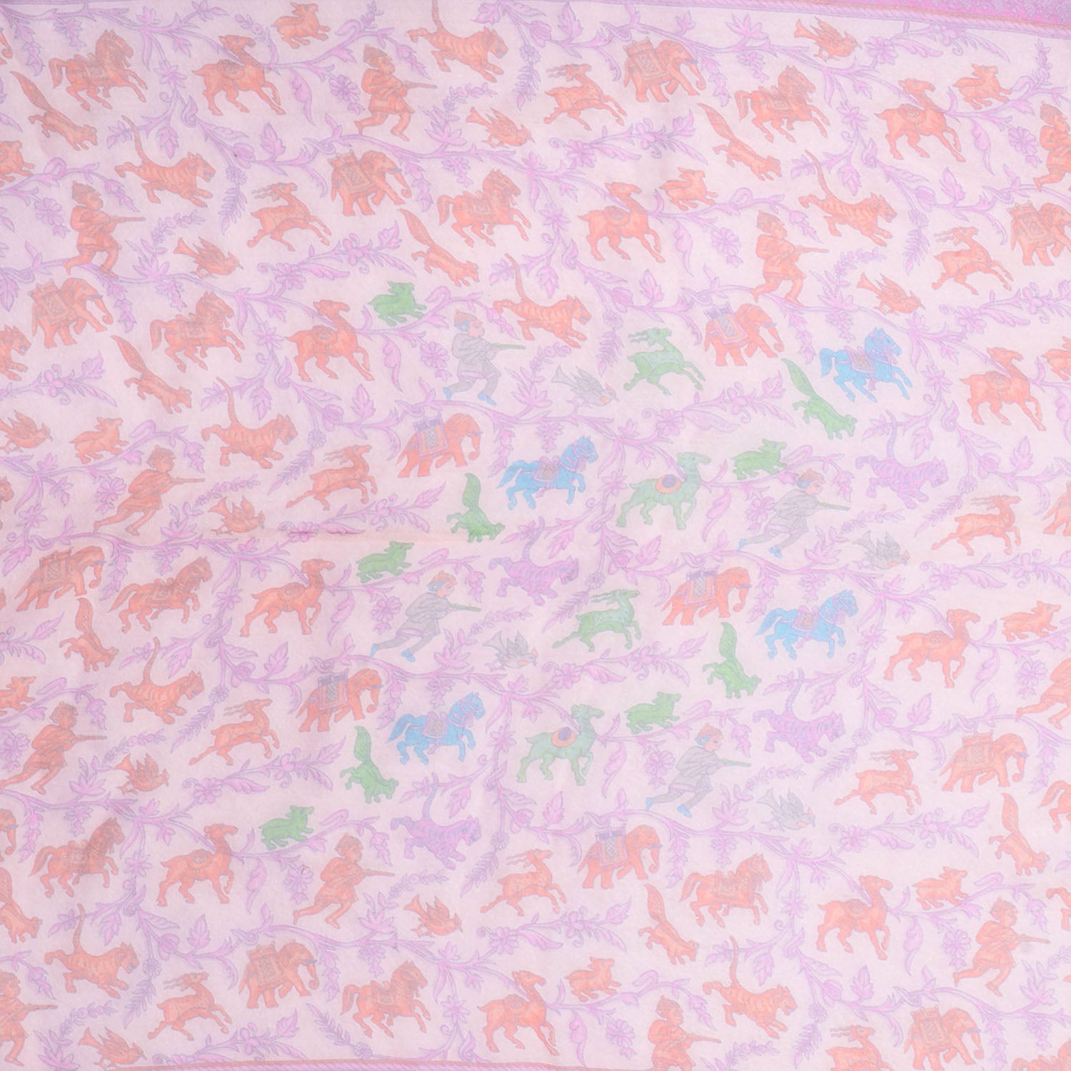 Hermes Silk Mousseline Chasse En Inde Scarf 140 1 of 5