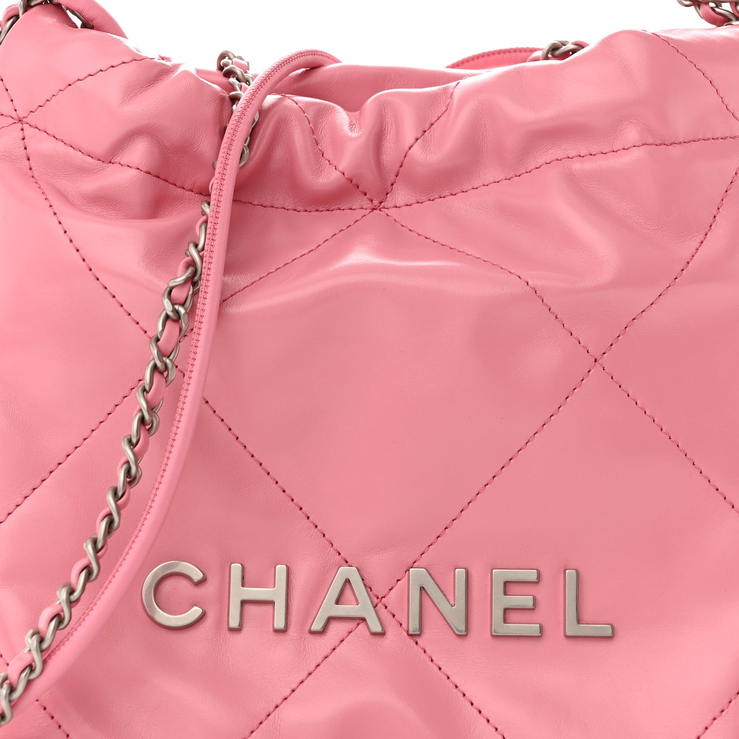 Shiny Calfskin Quilted Mini Chanel 22 Pink