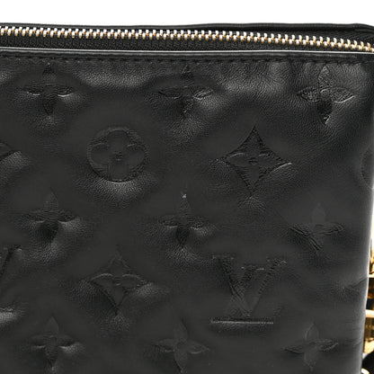 Louis Vuitton Lambskin Embossed Monogram Coussin PM Black 15 of 15