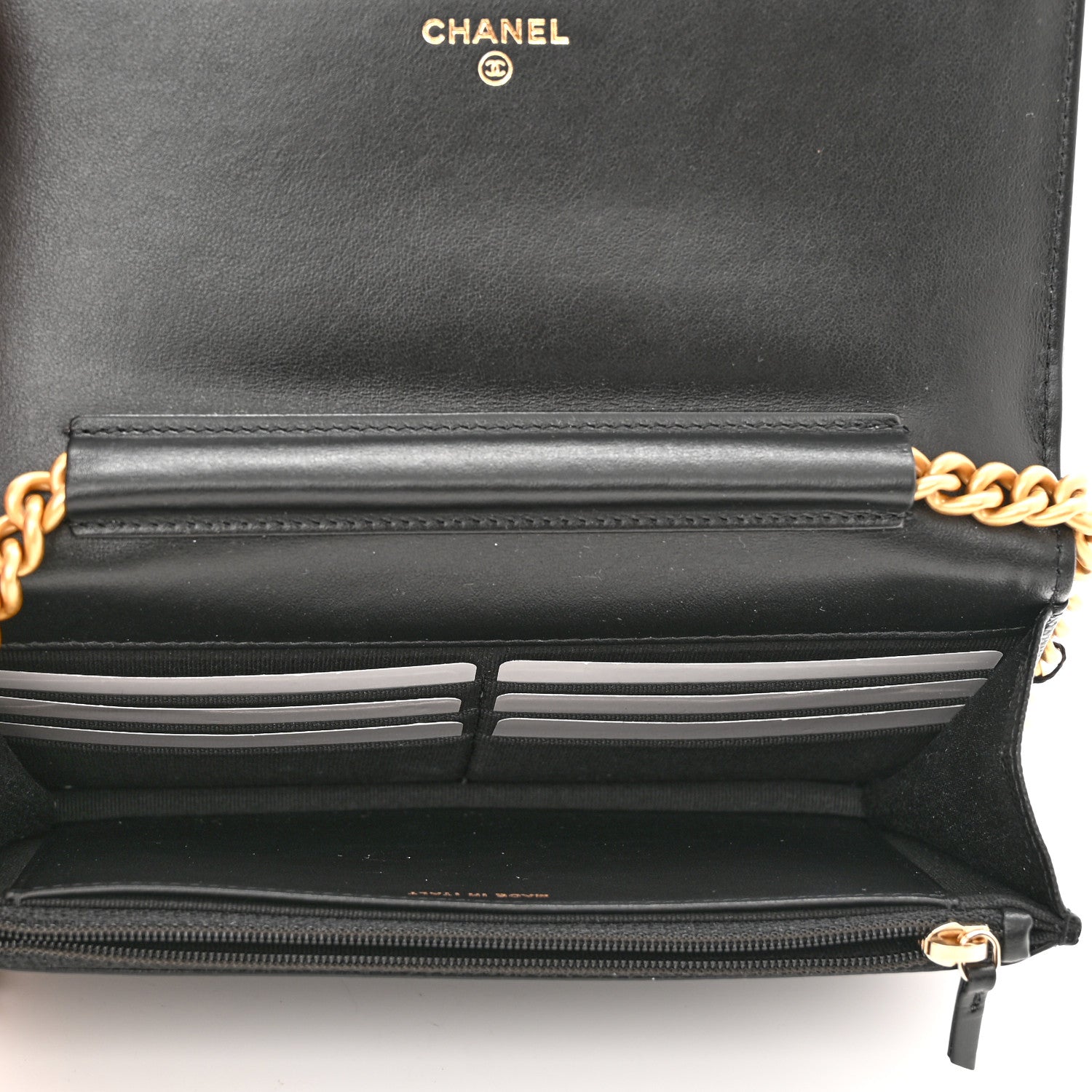 Chanel Caviar Quilted Boy Wallet On Chain WOC Black 5 of 12