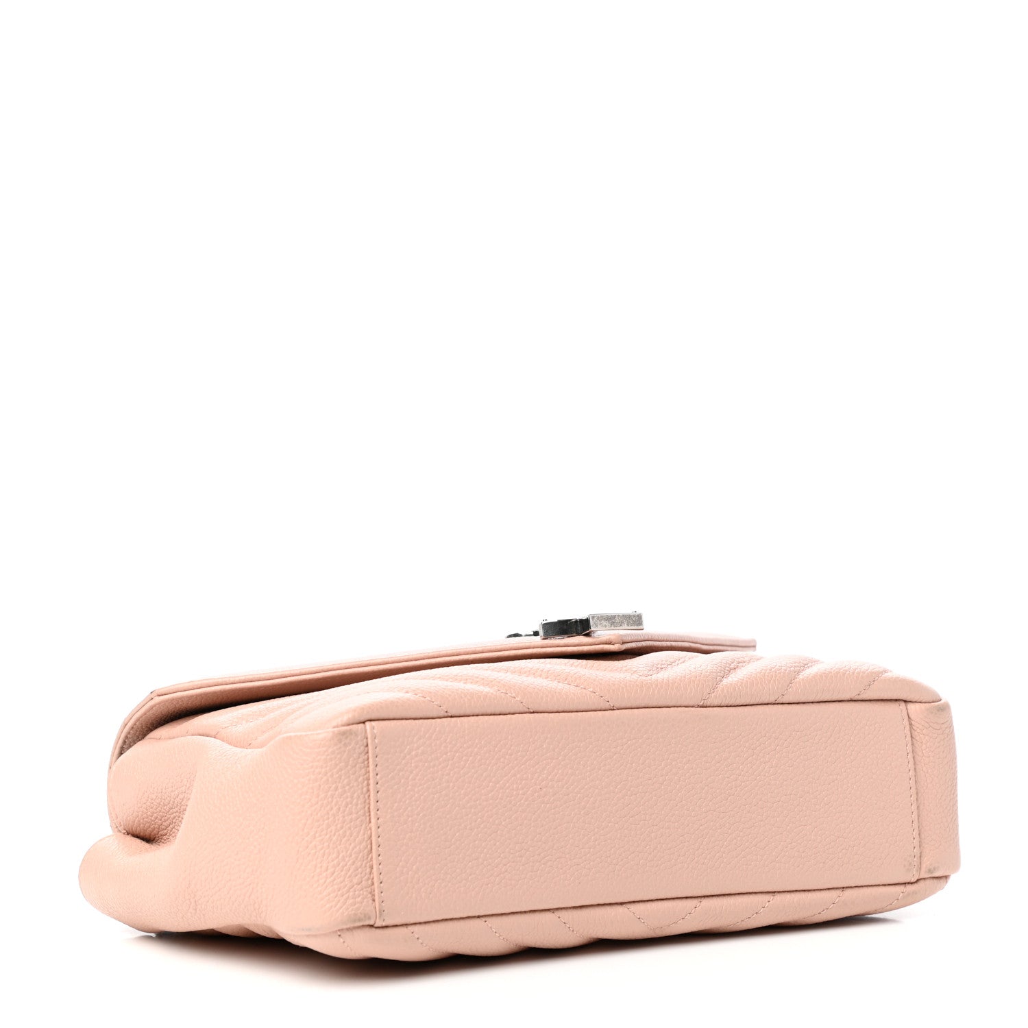 Saint Laurent Grained Calfskin Matelasse Chevron Monogram Medium Chain Bag Pale Pink 4 of 10