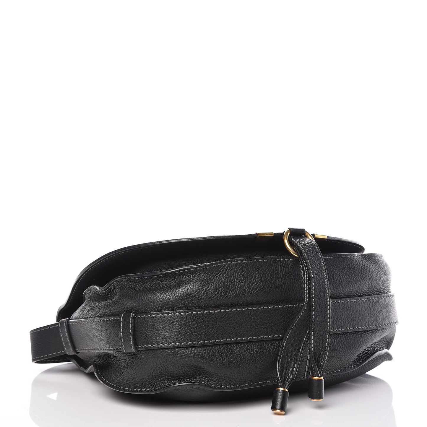 Calfskin Medium Marcie Round Crossbody Bag Black