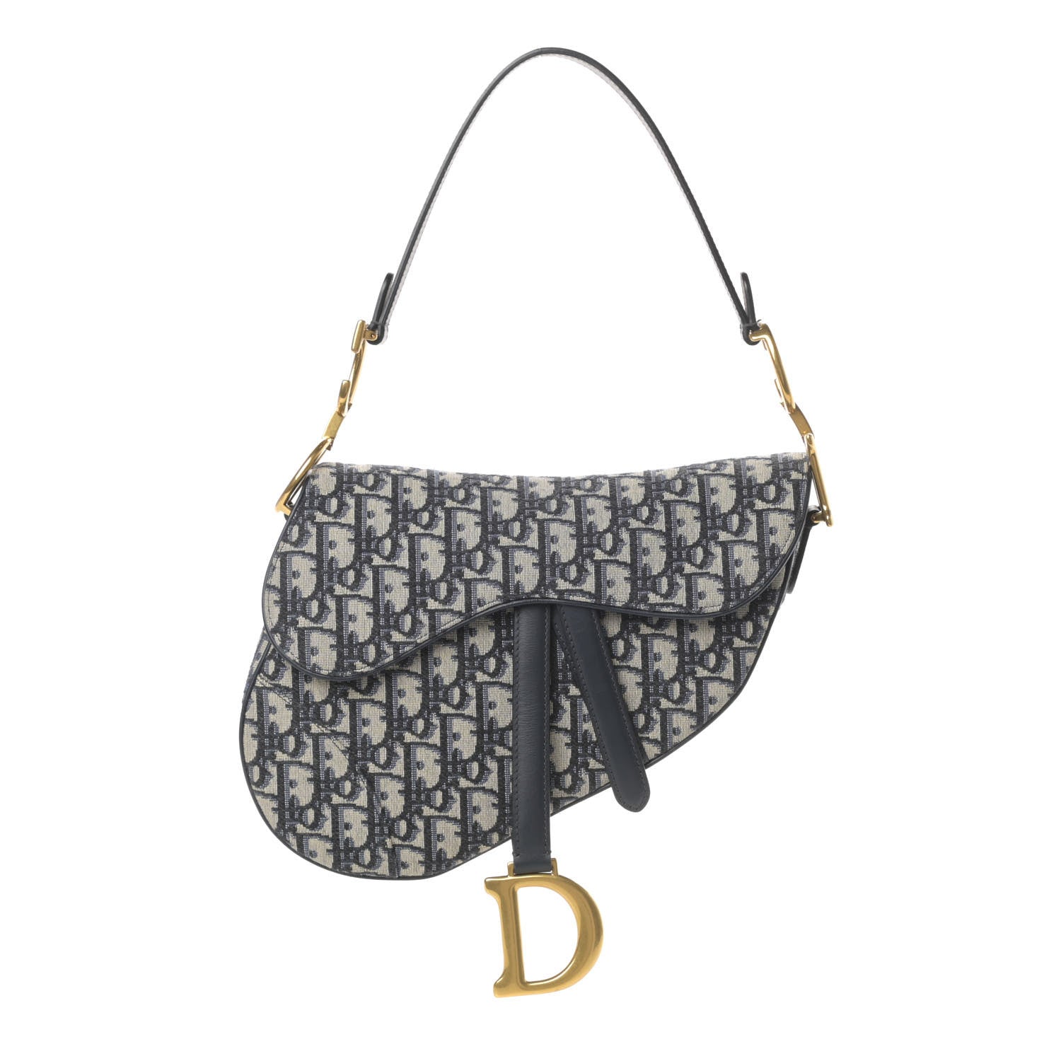 Christian Dior Oblique Saddle Bag Blue 1 of 8