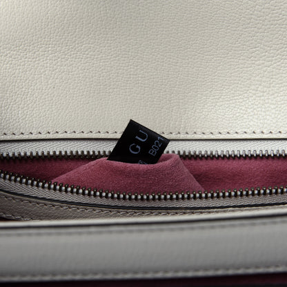 Gucci Calfskin Osiride Future Top Handle Bag Mystic White Hibiscus Red Black 10 of 12