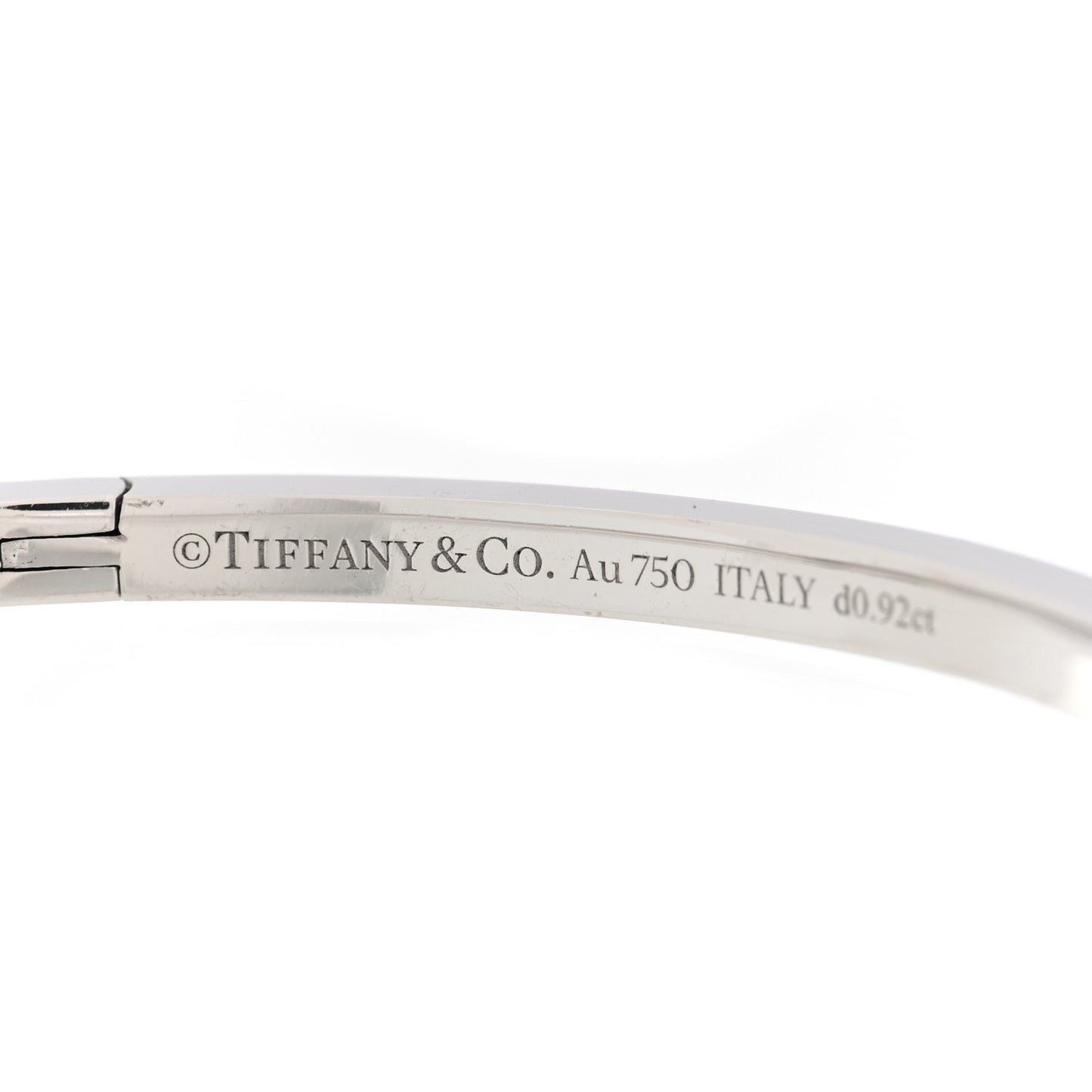 18K White Gold Diamond Narrow T1 Hinged Bangle Bracelet