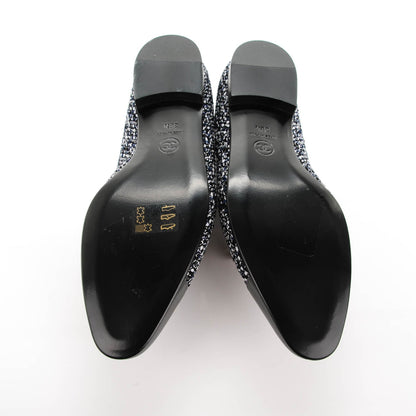 Chanel Tweed Lambskin Cap Toe Charm Loafers 38.5 Black Multicolor 5 of 8