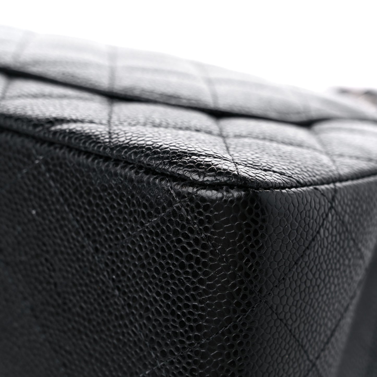 Caviar Quilted Jumbo Double Flap Black