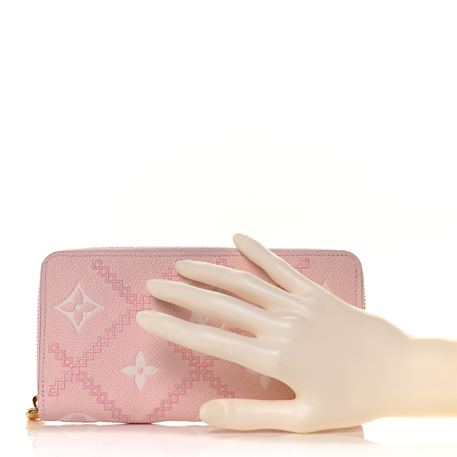 Louis Vuitton Empreinte Monogram Giant Broderies Zippy Wallet Pink Creme 2 of 9