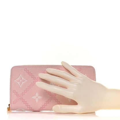 Louis Vuitton Empreinte Monogram Giant Broderies Zippy Wallet Pink Creme 2 of 9
