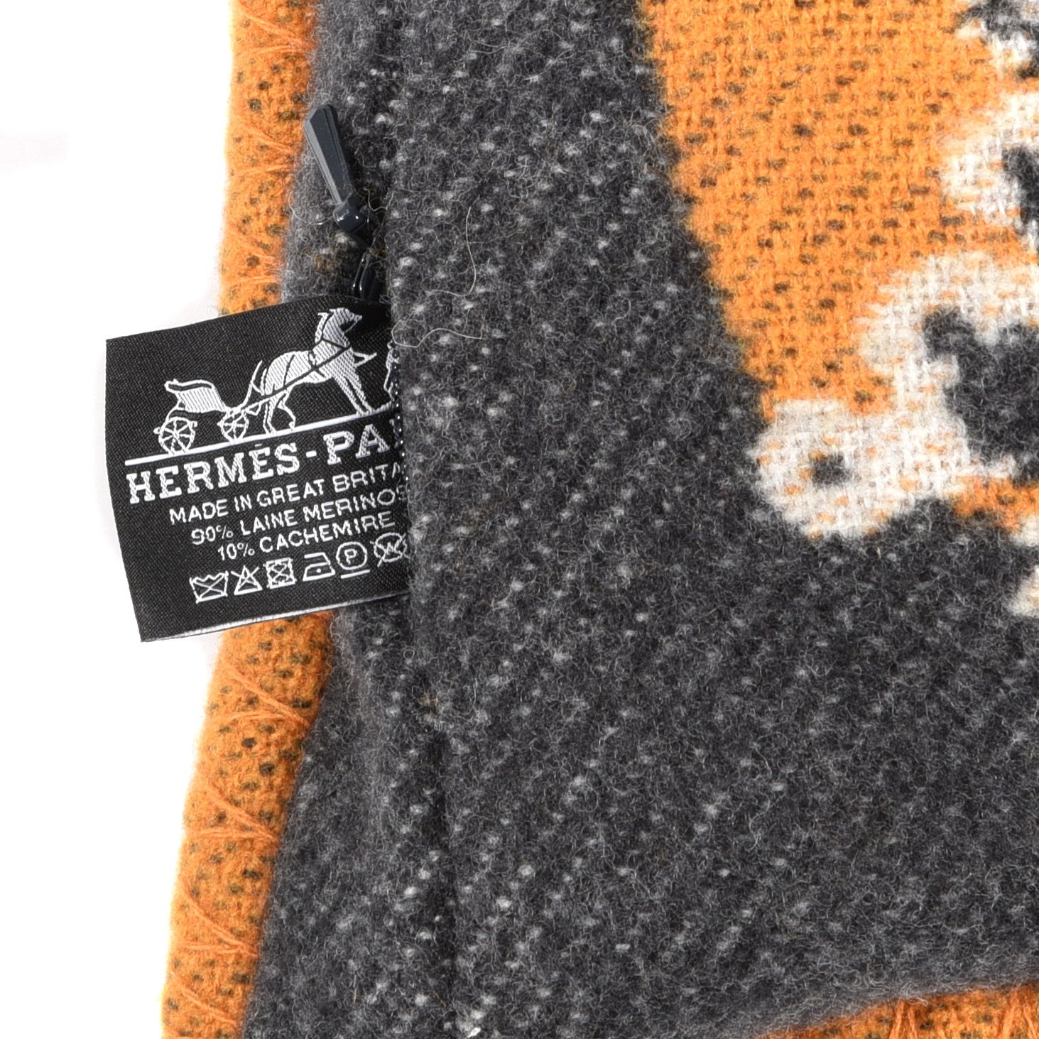 Hermes Wool Cashmere Brandebourgs Pillow Ambre Anthracite 3 of 3